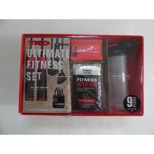 TKO Ultimate Fitness Set 9 Piece shaker bottle mobile battery jump rope earbuds